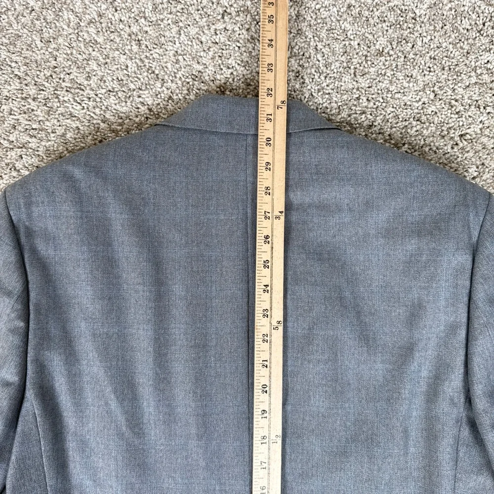 Lauren Ralph Lauren Blazer Mens 42R Grey Blue Plaid Two Button Double Vent Notch
